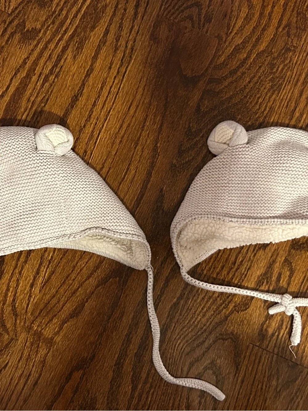 Cozy Hanna Andersson Cream Knit Baby Hats with Sherpa Lining